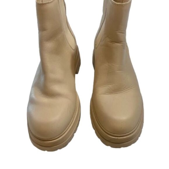 Marc Fisher Beige Leather Chelsea Boots - Picture 3 of 7